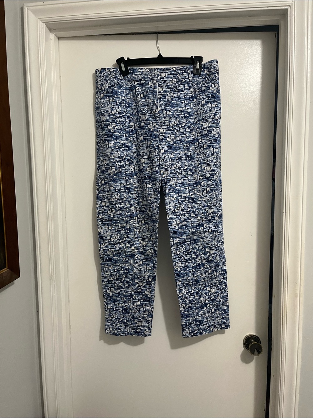 Woman’s  Blue Patterned Boat Casual Pants
